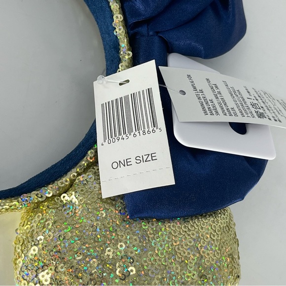 DISNEY PARKS NWT MINNIE MOUSE HEADBAND EARS 50TH ANNIVERSARY GOLD BLUE WALT - Picture 6 of 7